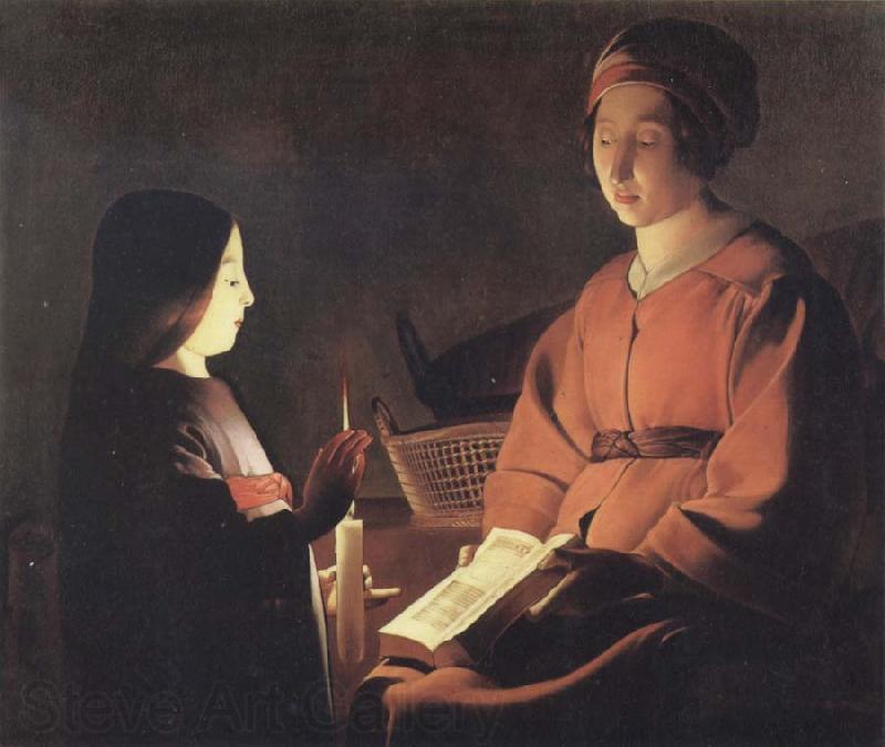 Georges de La Tour The Education of the Virgin Norge oil painting art